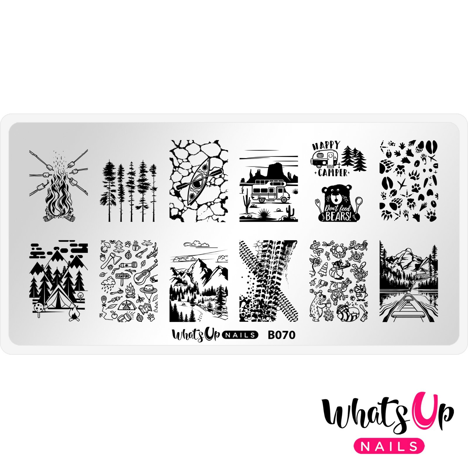 B070 Campfire Stories Stamping Plate For Stamped Nail Art Design