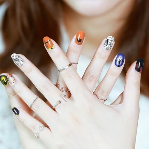224 Pieces 16 Sheets Holiday Nail Full Wraps Set Holiday Nail Polish Strips-03