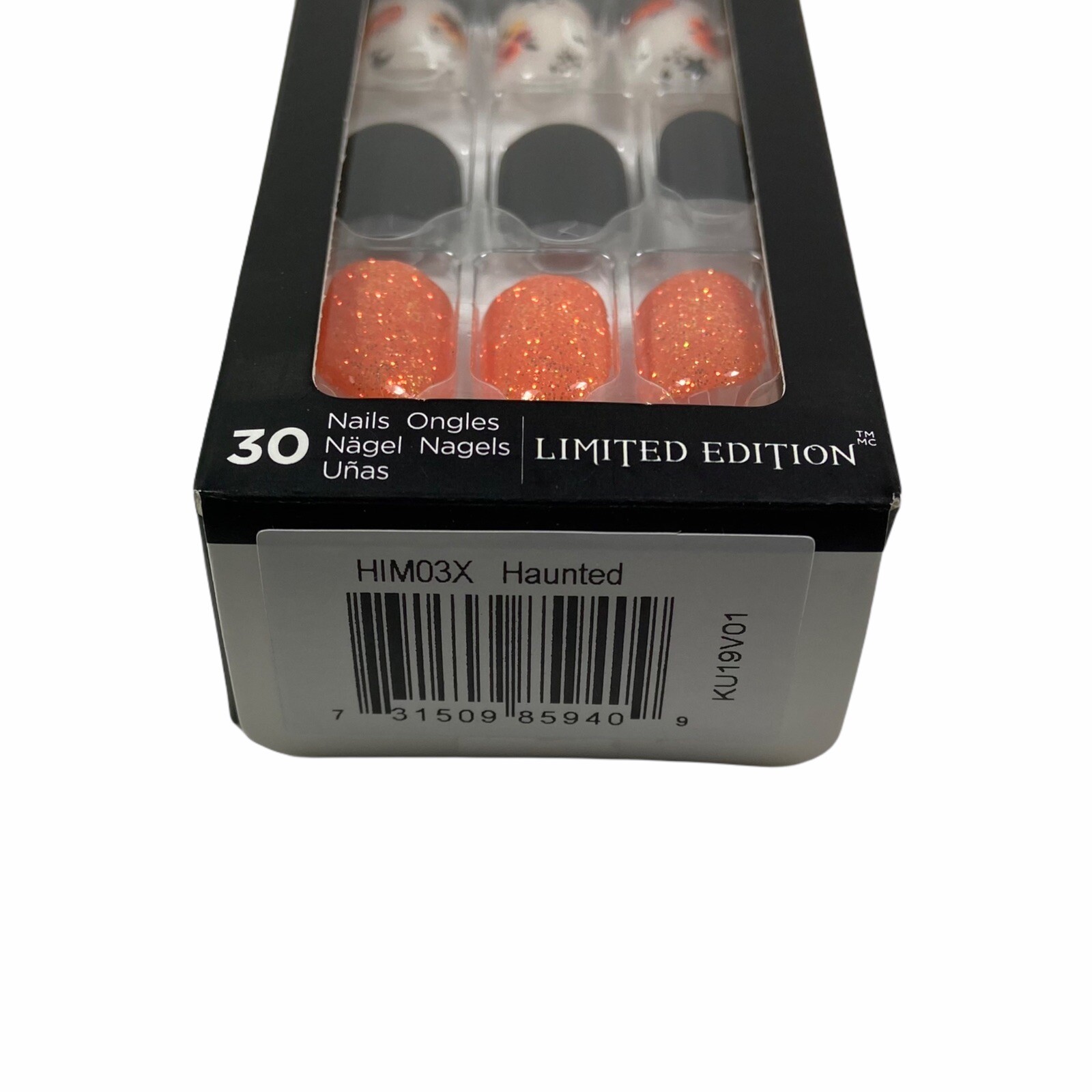 NEW Kiss Nails Impress Press On Manicure Short Gel Matte Black Orange Halloween