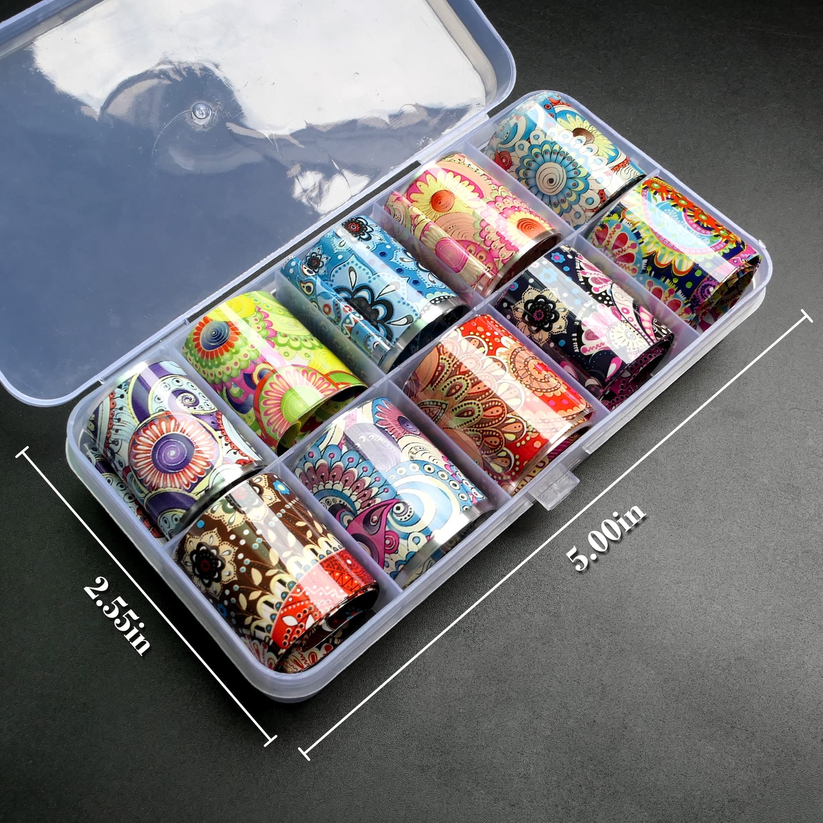 10 Rolls Holographic Nail Art Foil Transfer Stickers Nail Art Decals for Women