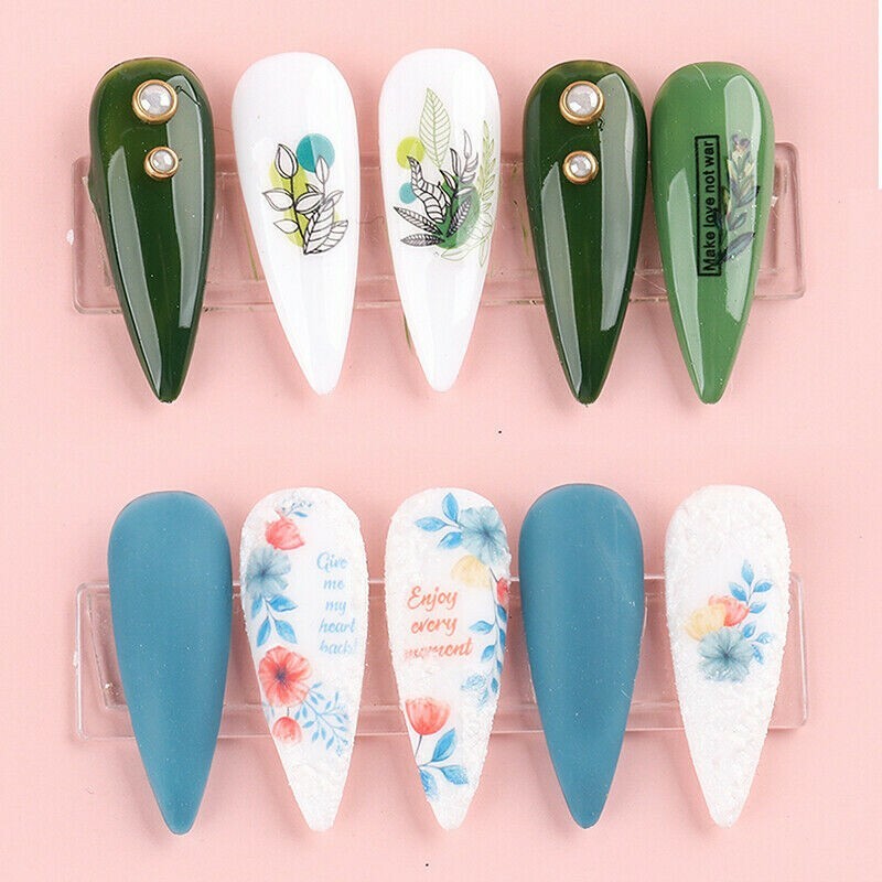 3D Nail Sticker Spring Floral Flower Tulip Adhesive Transfer Decals Slider NH7