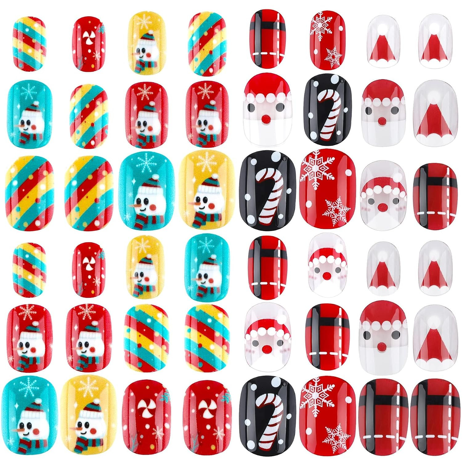 Press on Nails Kids Girls Fake Nails Pre Glued Stick On Cute Nail Art Full Cover