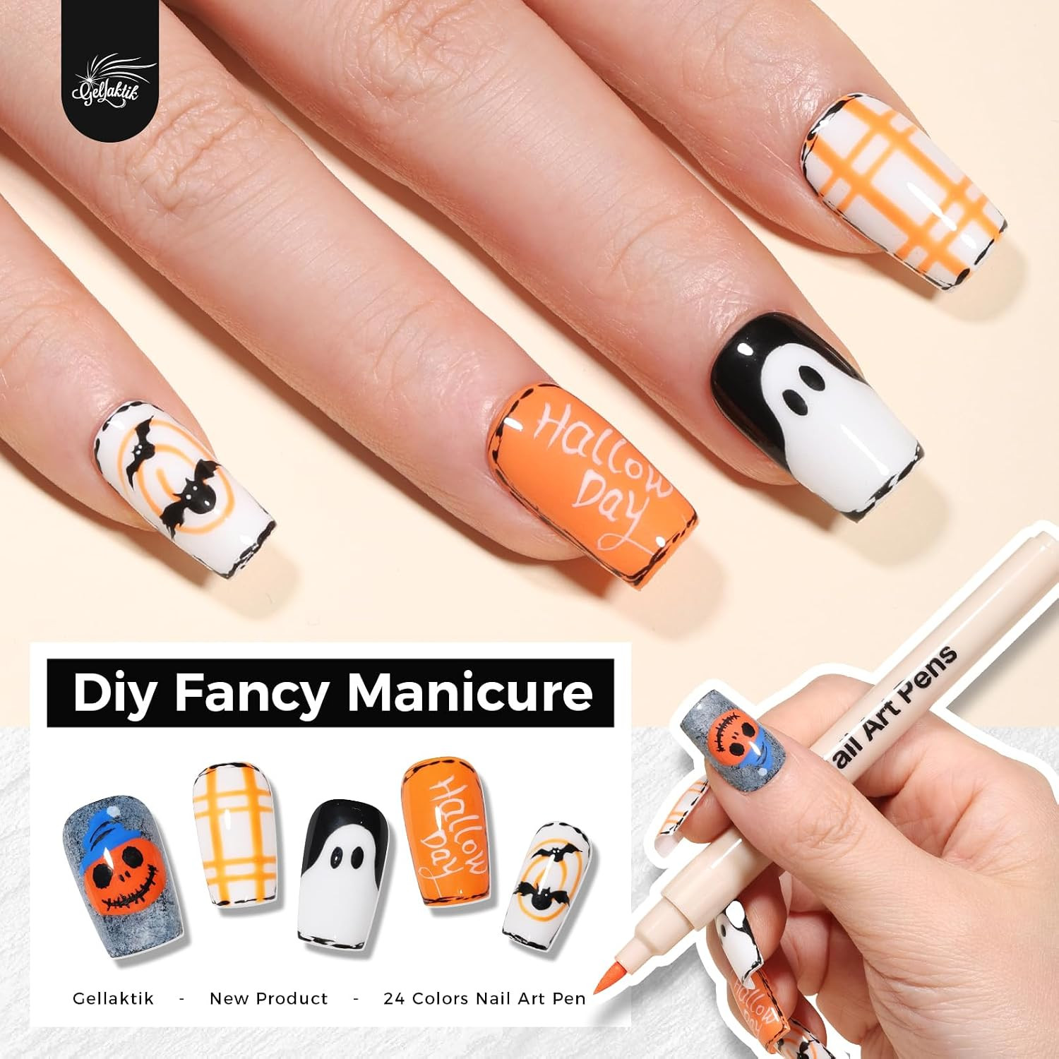 Nail Art Pens,24 Colors 0.7Mm 3D Nail Markerpens for Women | Quick-Dryings, Nail