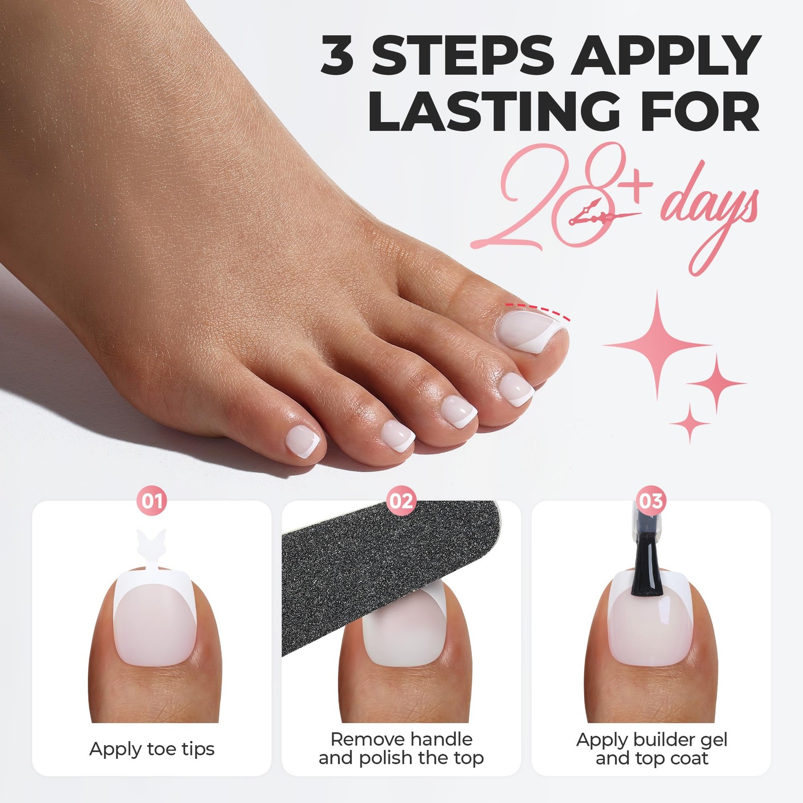 UNA GELLA French Toenails Milky White