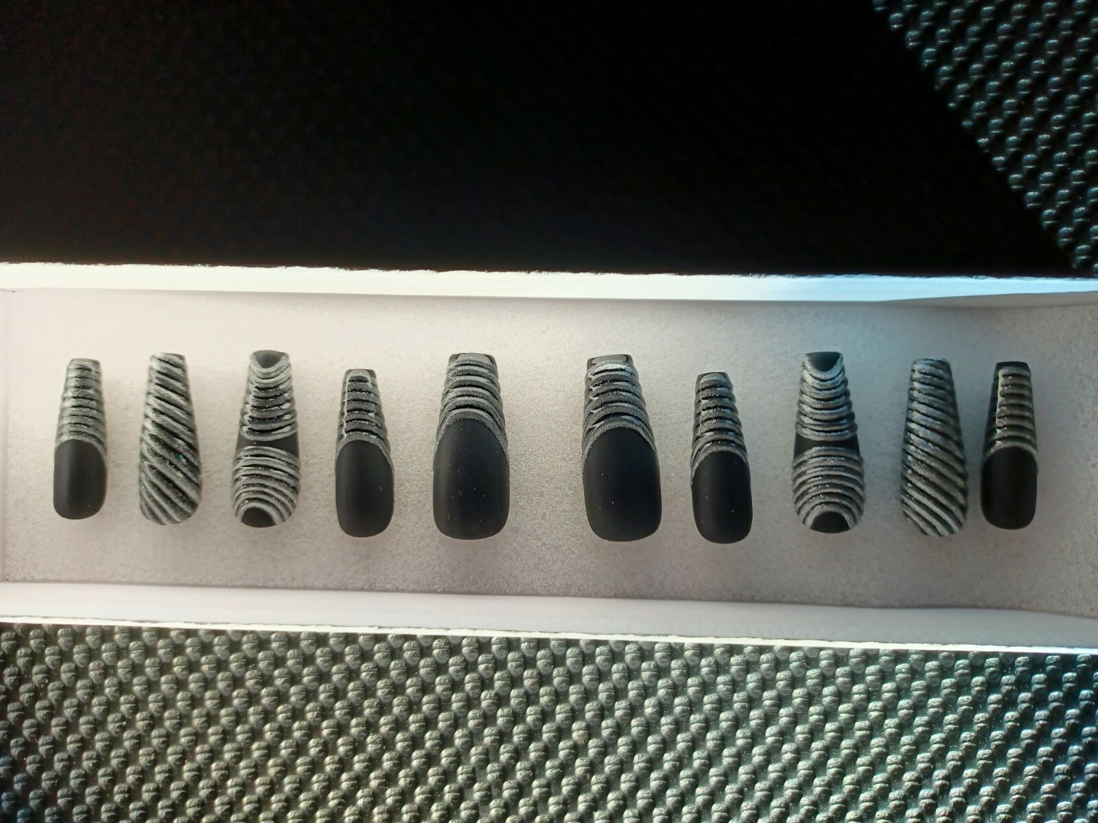 NAILS!!! Long Ballerina Press On Nails. Unique Art/ handmade. Cat’s Eye Design