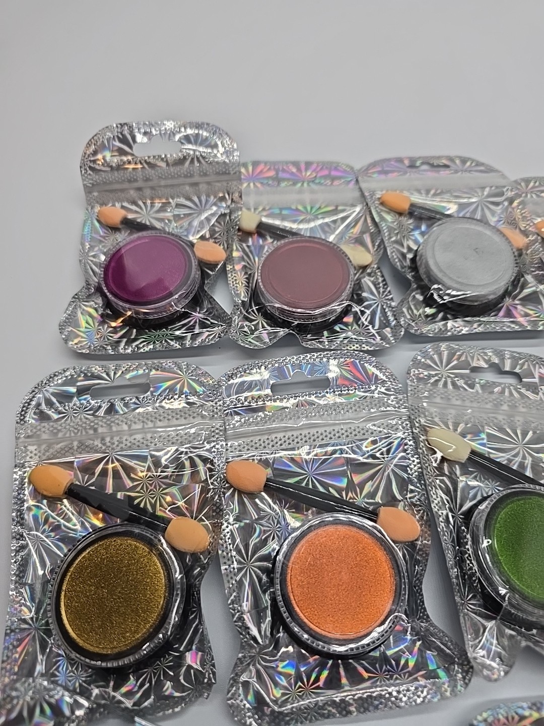 20 pcs Chrome Nail Powder Set Mirror Rubbing Pigment Gold Metallic Powder Summer