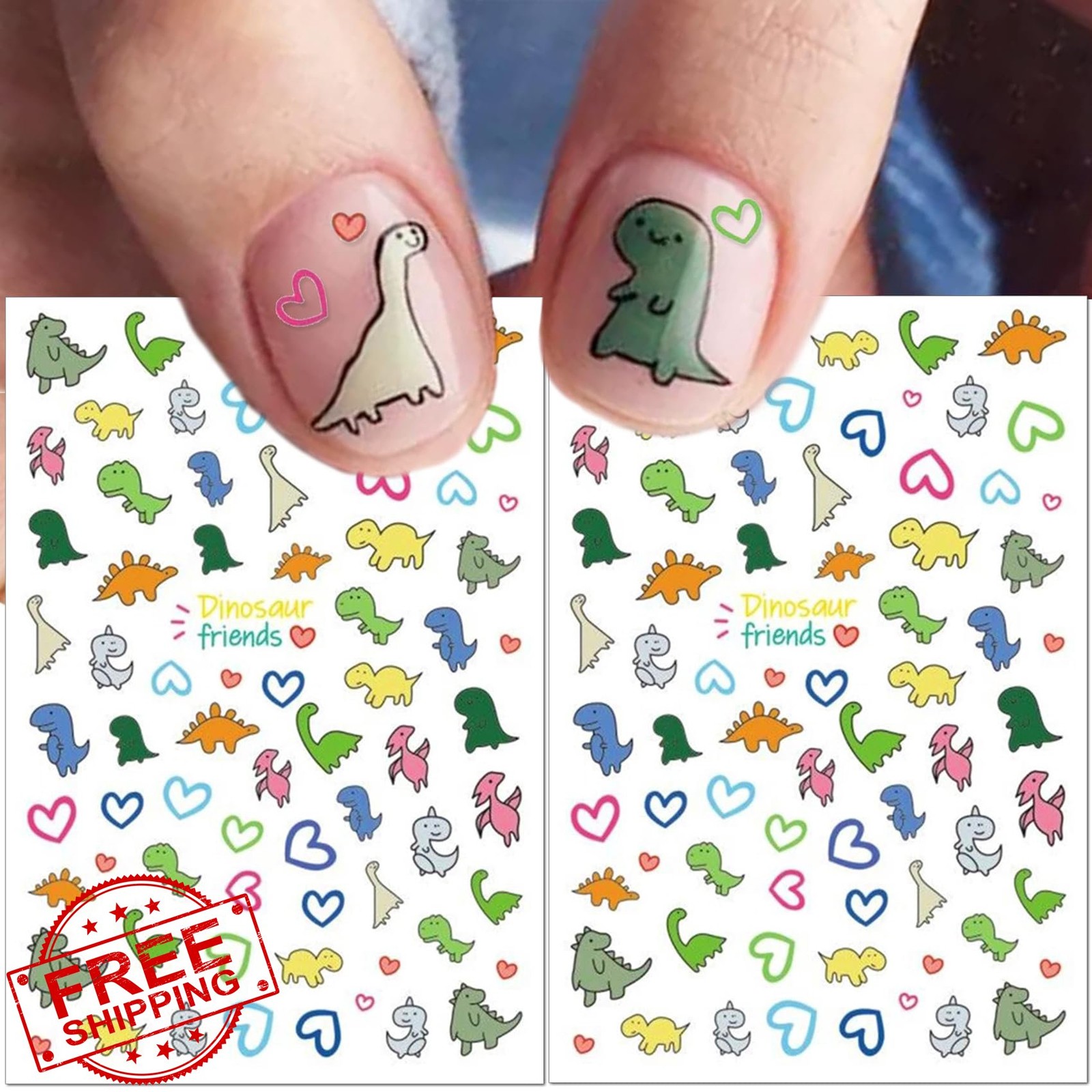 IDDFEVE Dinosaur Nail Art Stickers