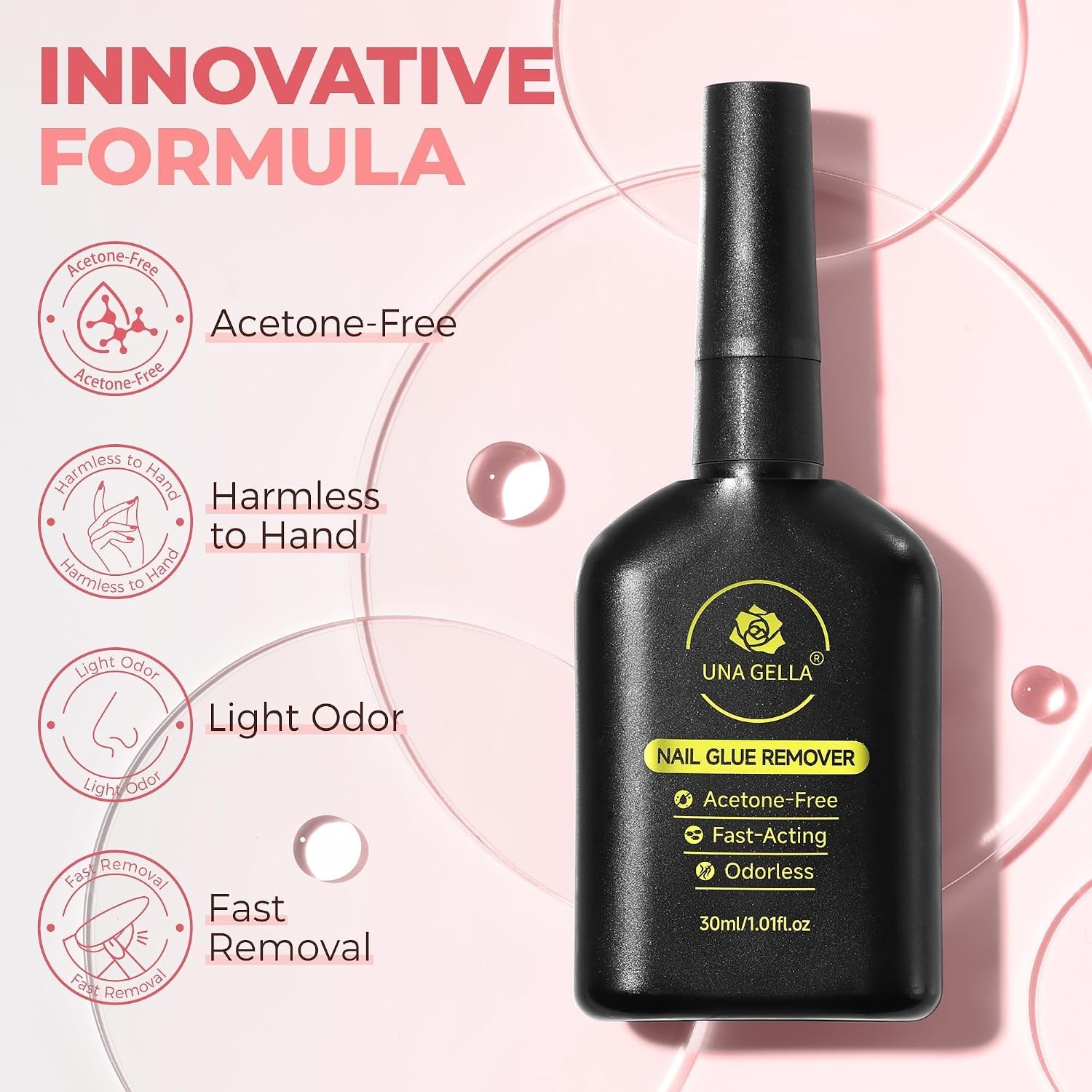 All-in-One Nail Glue Remover: 30ML Gentle, Acetone-Free Gel for Salon Results