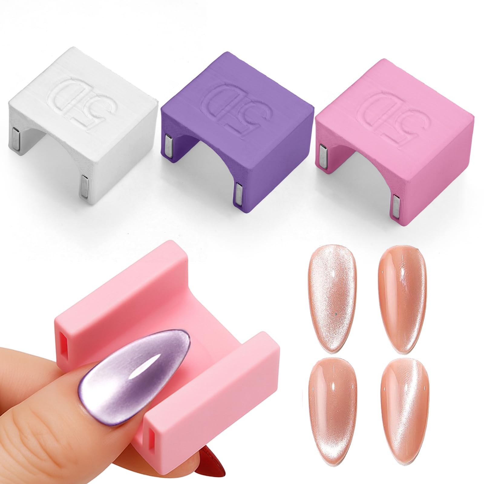 5D Nail Magnet Tool Only (No Ball Magnet) – Cat Eye Magnet with Non-Slip Fing…