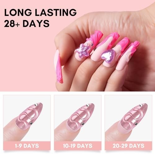 Super Strong Nail Rhinestone Glue & 3D Gel Kit for DIY Nail Art, Easy to Use