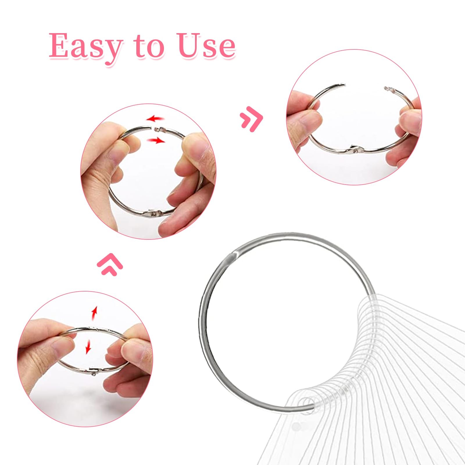 100 Pcs Clear Nail Swatch Sticks with Ring Fan Shape Nail Color Swatches Sticks