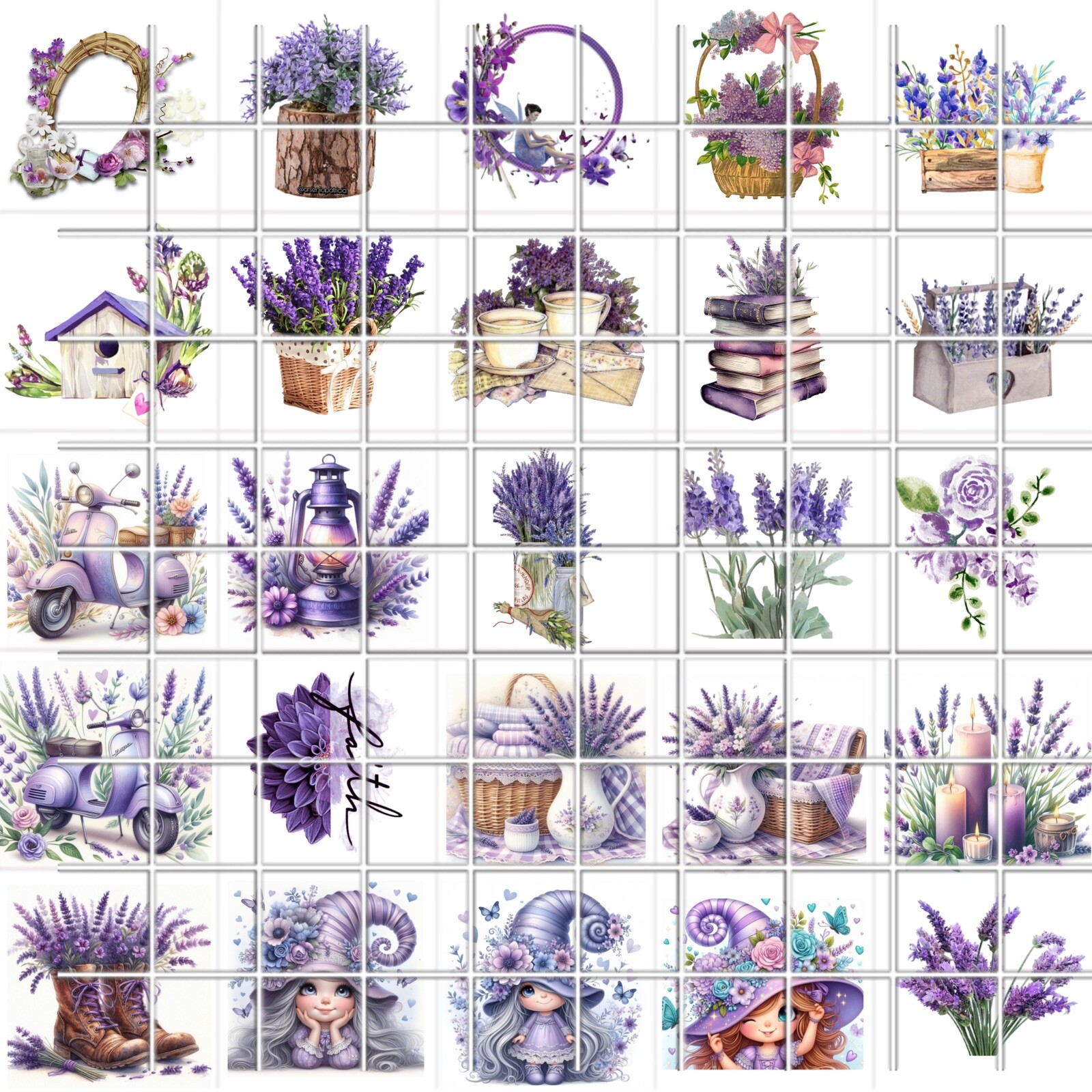 Lavender Waterslide Nail Art Decals Set Of 50 Instructions & Bonus