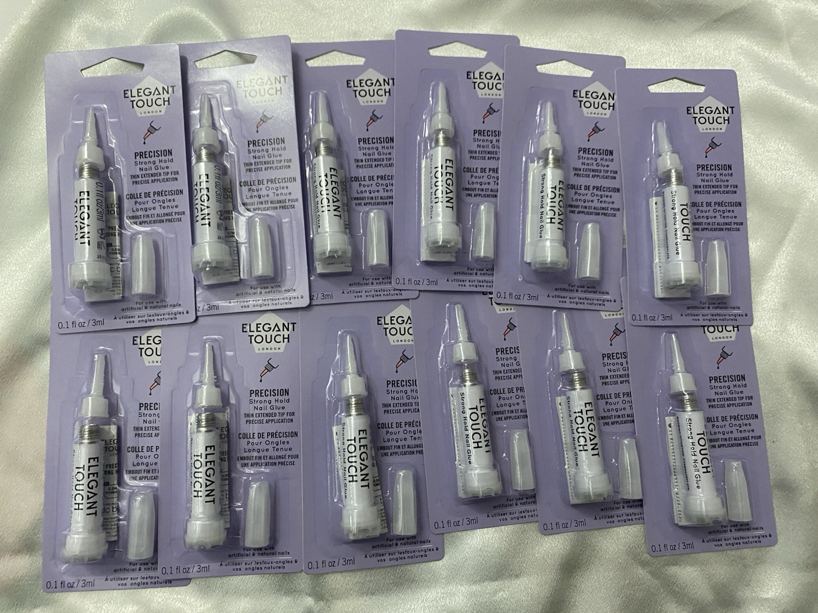 12x Elegant Touch London Precision Strong Hold Nail Glue 3ml Bulk Wholesale Pack