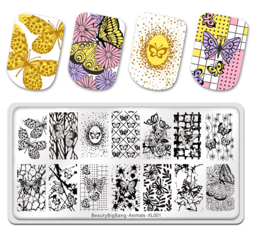 Nail Stamping Plate with Backing and Sleeve Nail Art Stamp Print Tool DIY