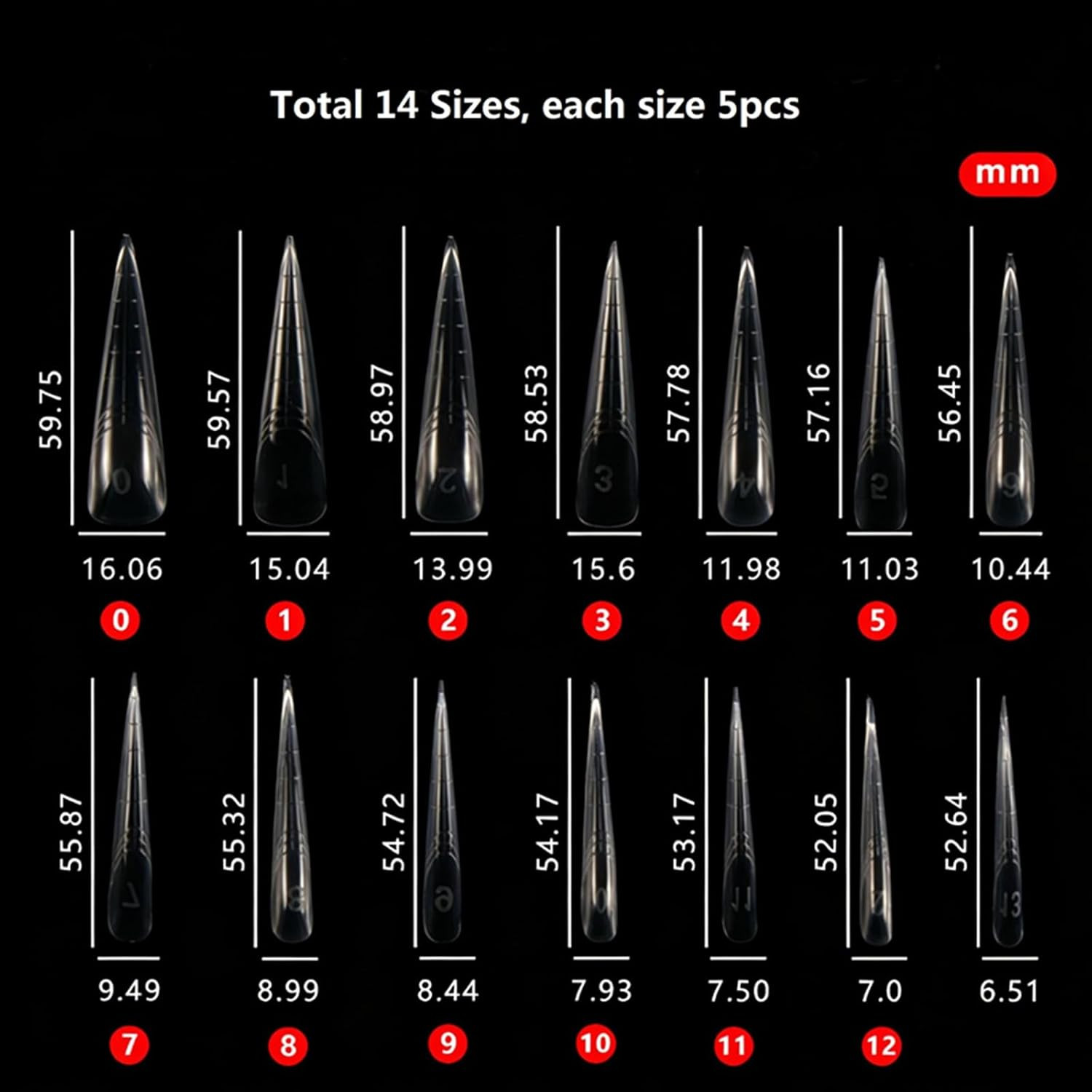 70Pcs Extra Long Stiletto Dual Nails Form for Poly Nail Gel Full Cover Nail Exte