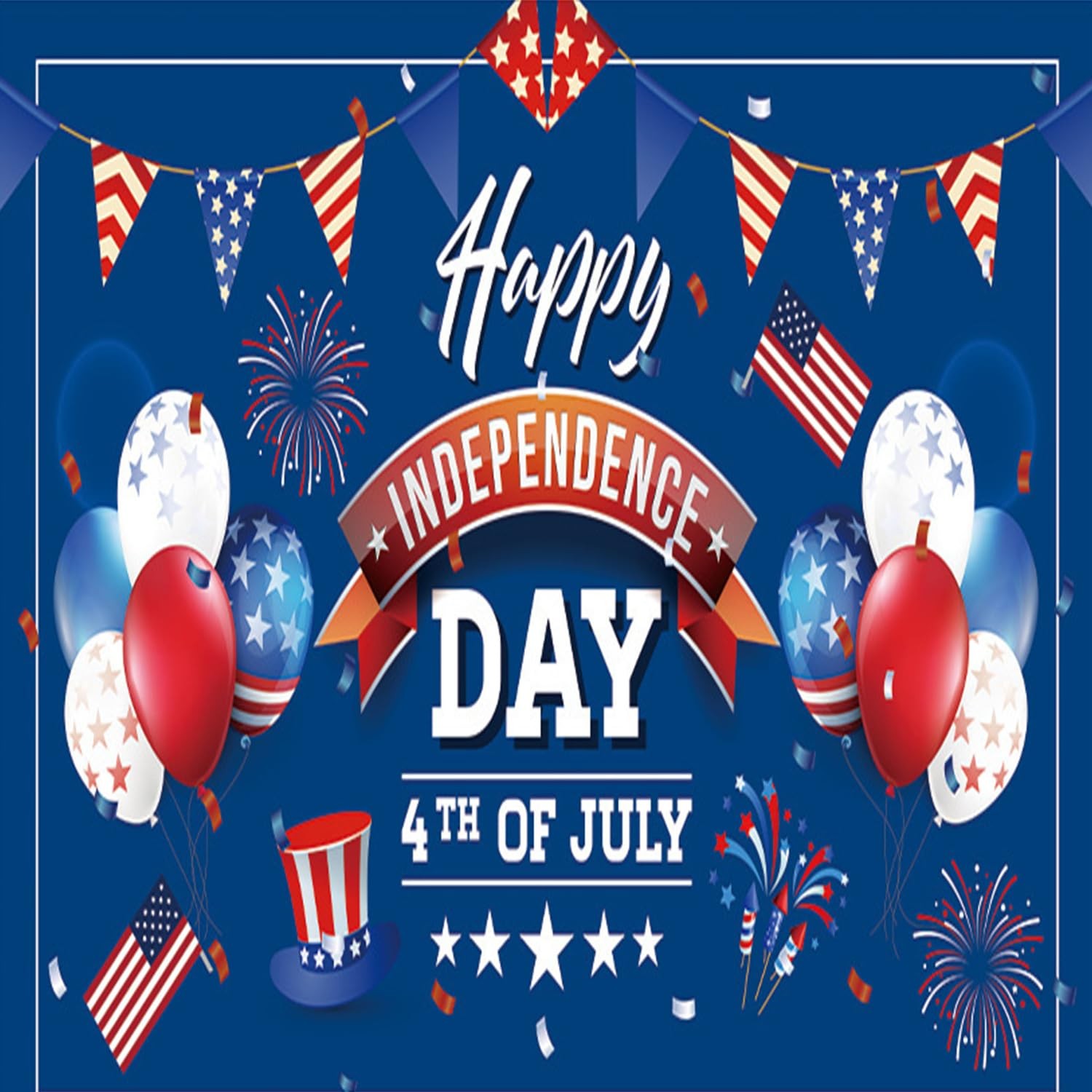 4th of July Independence Day Press on Nails Long Length Stars Patriotic False…