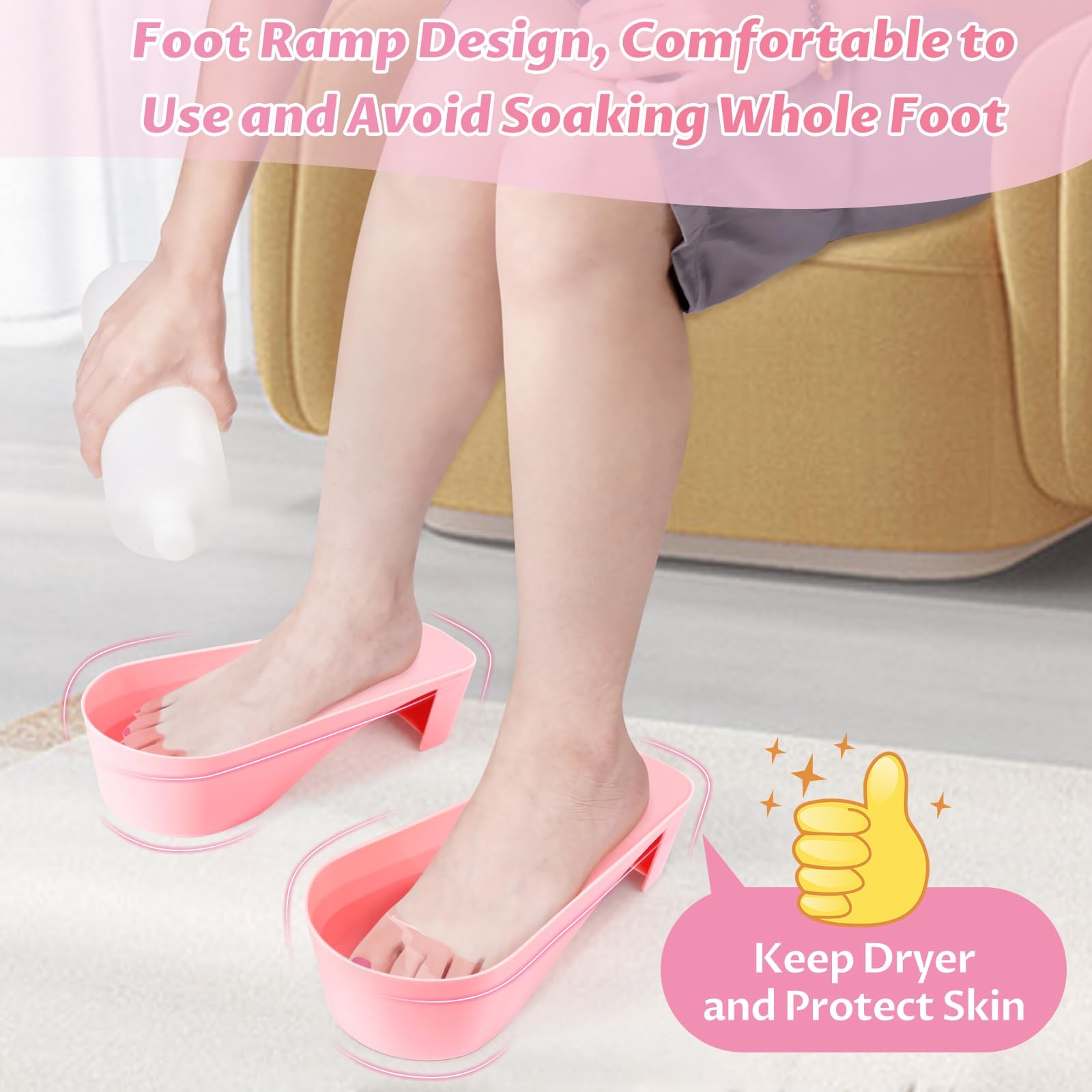 Yokilly Toe Nail Soaking Bowl, 2 PCS Toenails Soak Off Bowl, Shoe Design Foot Ba