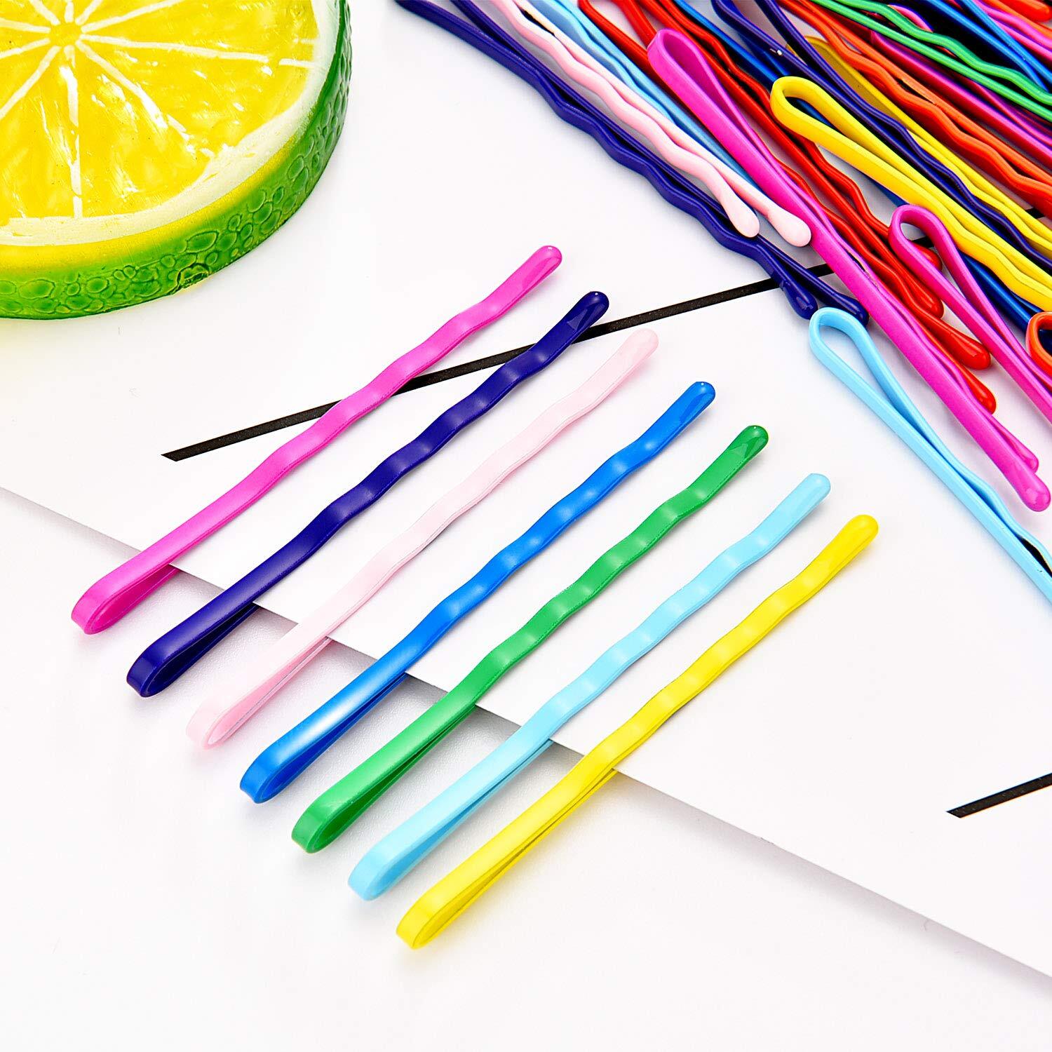 100 Pieces Bobby Hair Pins Styling Blue,Coffee,Green,Orange,Pink,Purple