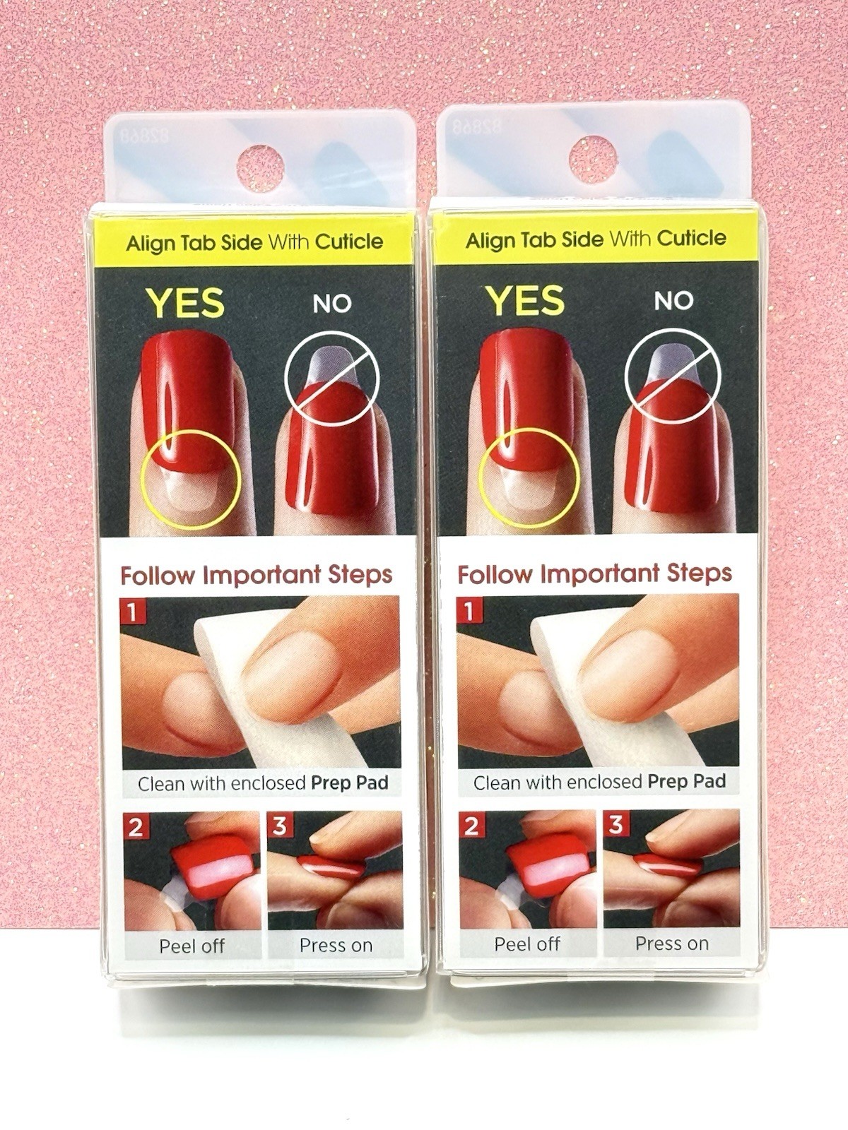 Kiss imPRESS Press-On Nails Short Navy Blue Glitter Accent 82868 Lot Of 2