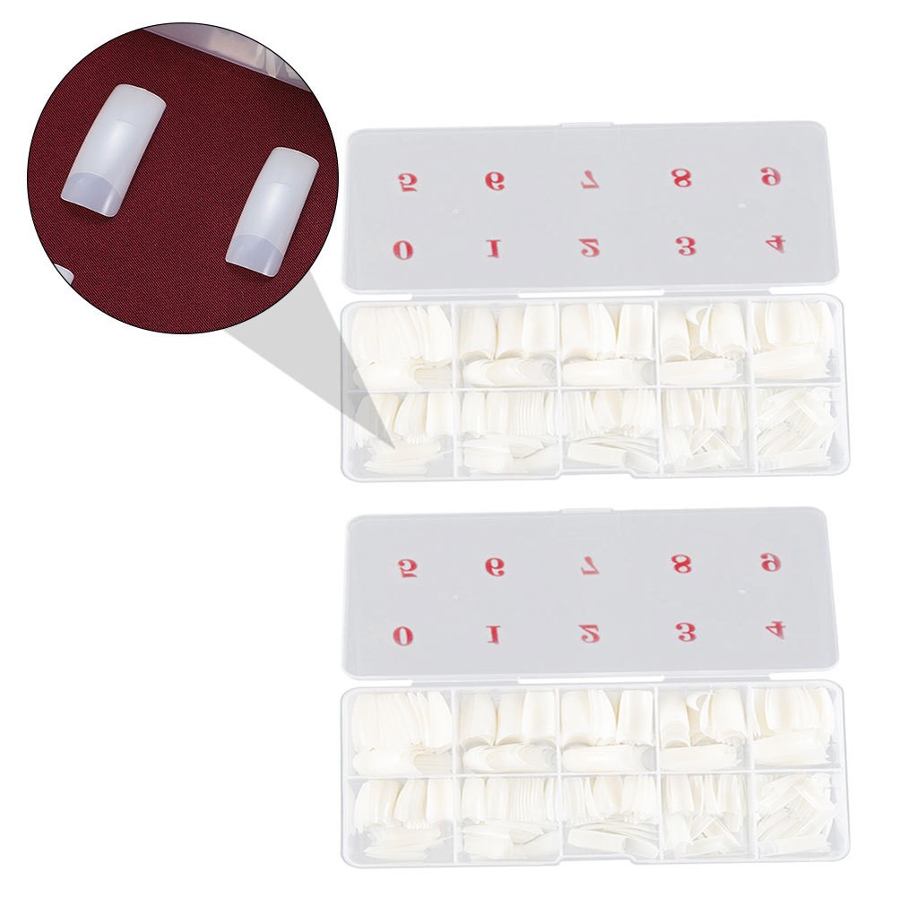 1000Pcs Reusable ABS Artificial Nail Tips Coffin Shape for Creative DIY