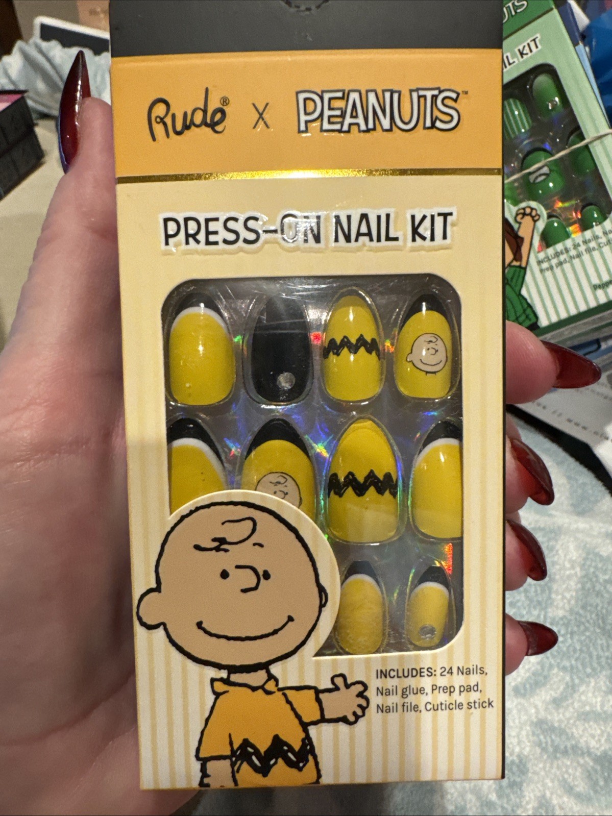RUDE X Peanuts Press-On Nail Kit CHARLIE BROWN 38505 New-Sealed (229)