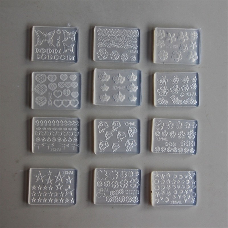 Nail Art Silicone Molds 12Pcs Set Suitable for Gel Dropping Leaves Shapes