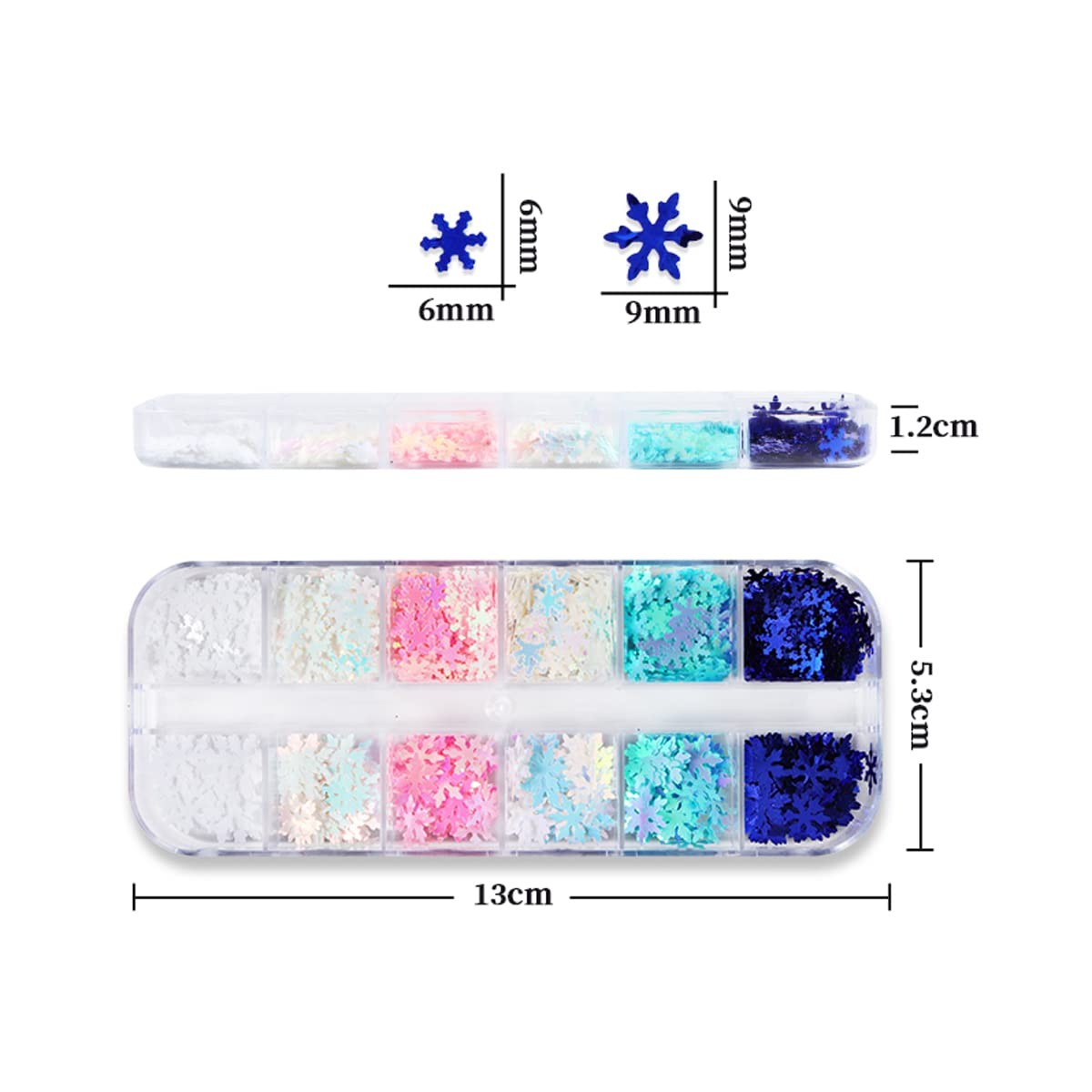 3D Snowflakes Nail Art Sequins Blue Snowflake,Pink Snowflakes,White Snowflake…