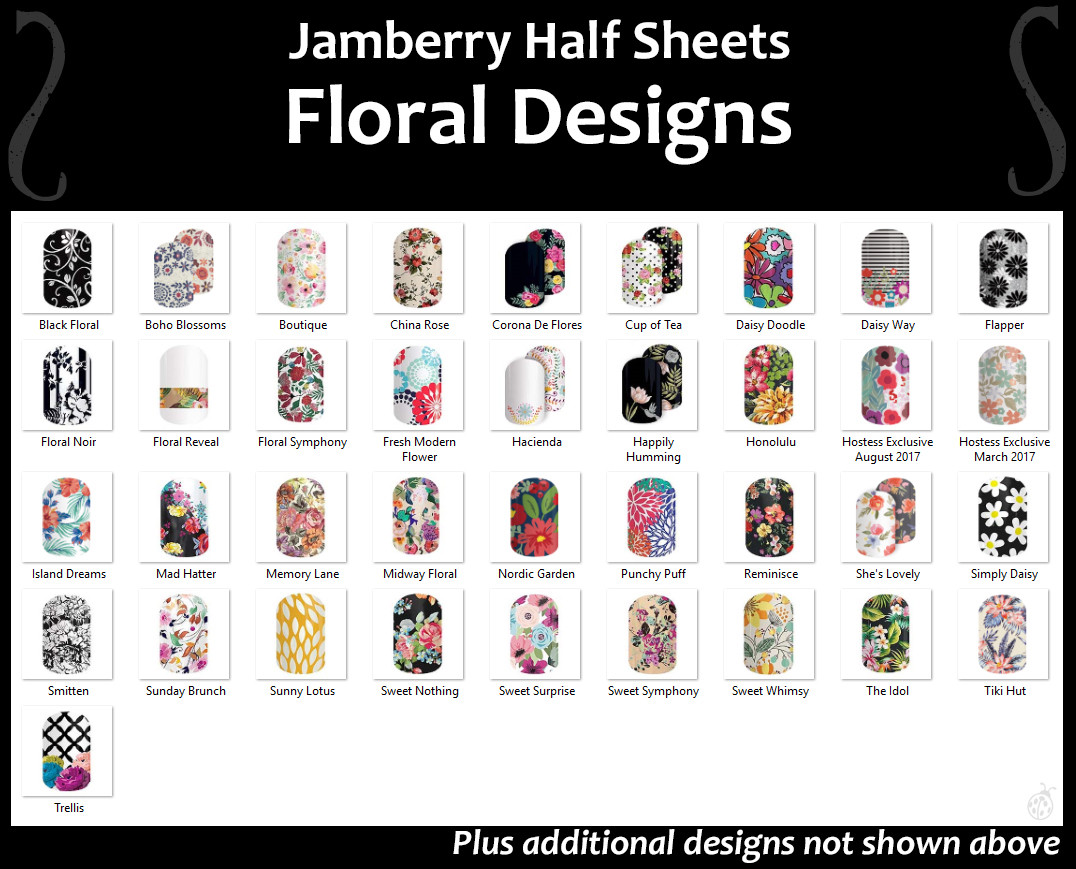 Jamberry FLORAL Nail Wraps ~ Half Sheet ~ FREE SHIPPING