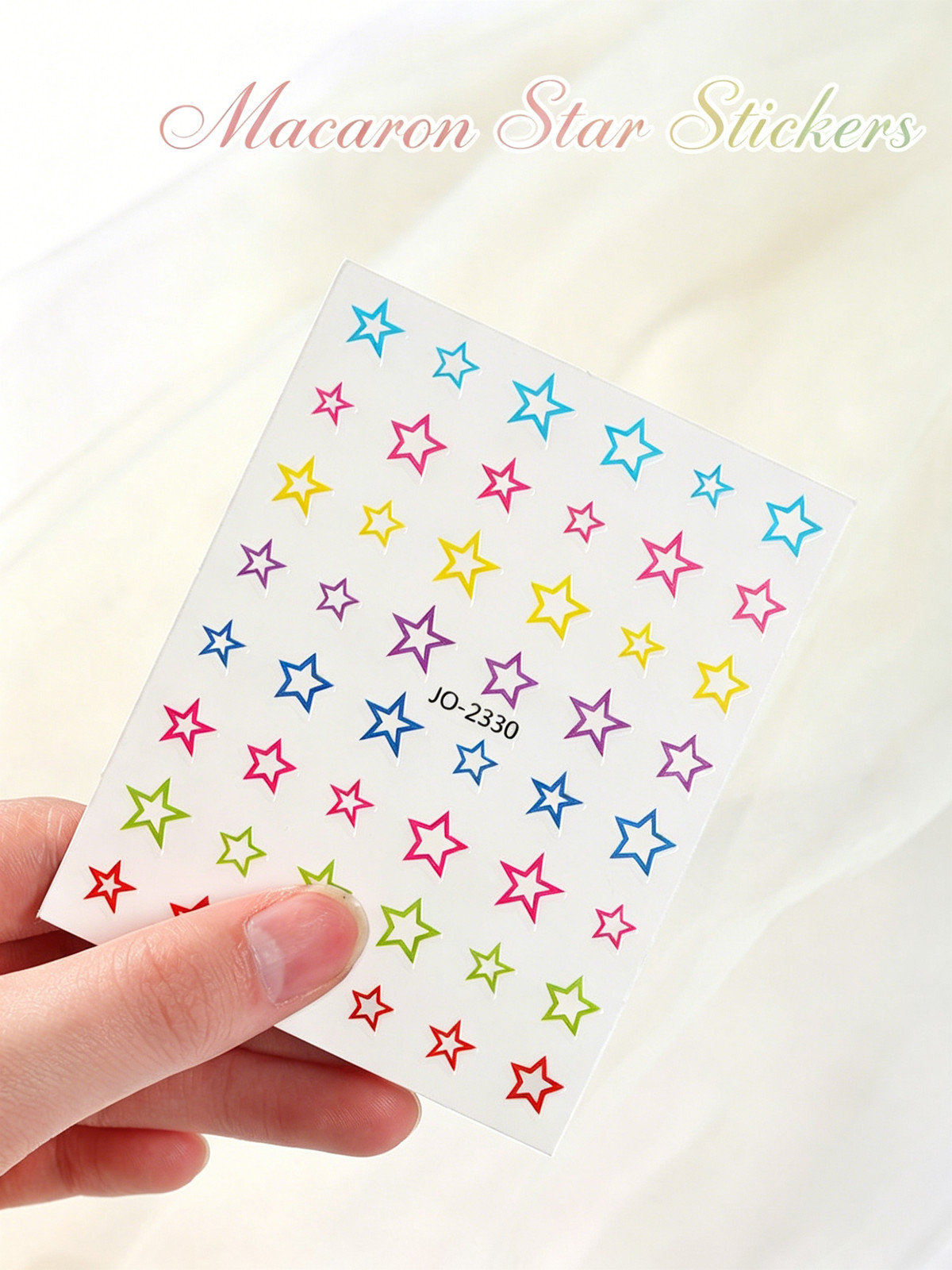 New Popular Macaron Cute Star Cartoon Nail Decor Hollow Five-Pointed Star Nail S