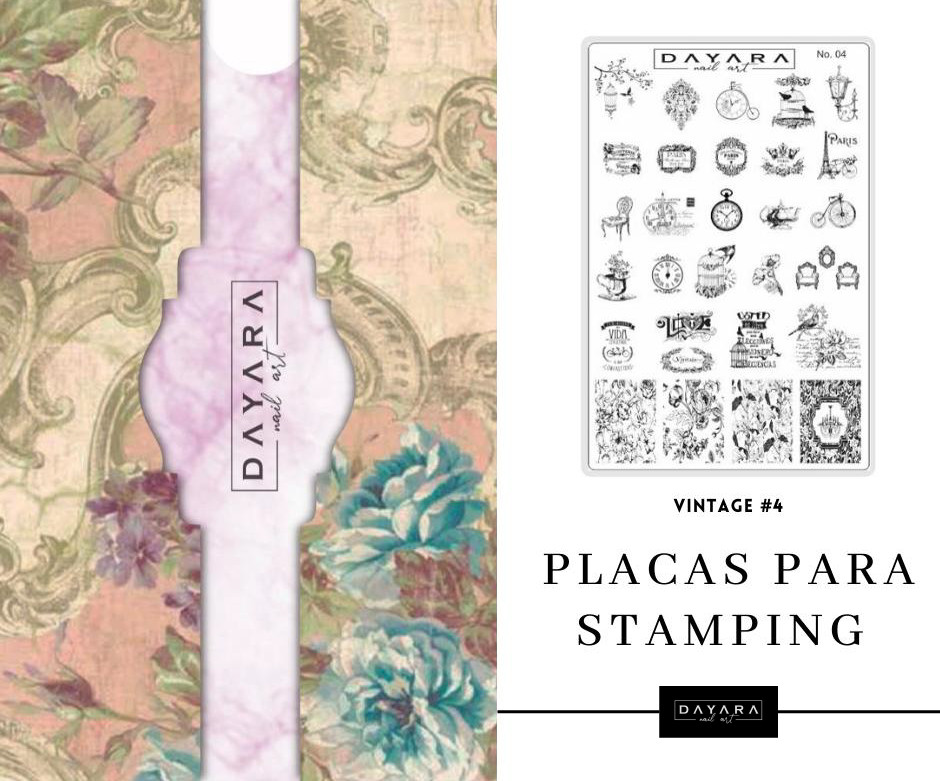 28 Vintage Designs DAYARA Nail Art Stamping Plate – Retro Stamp Tool for Nails
