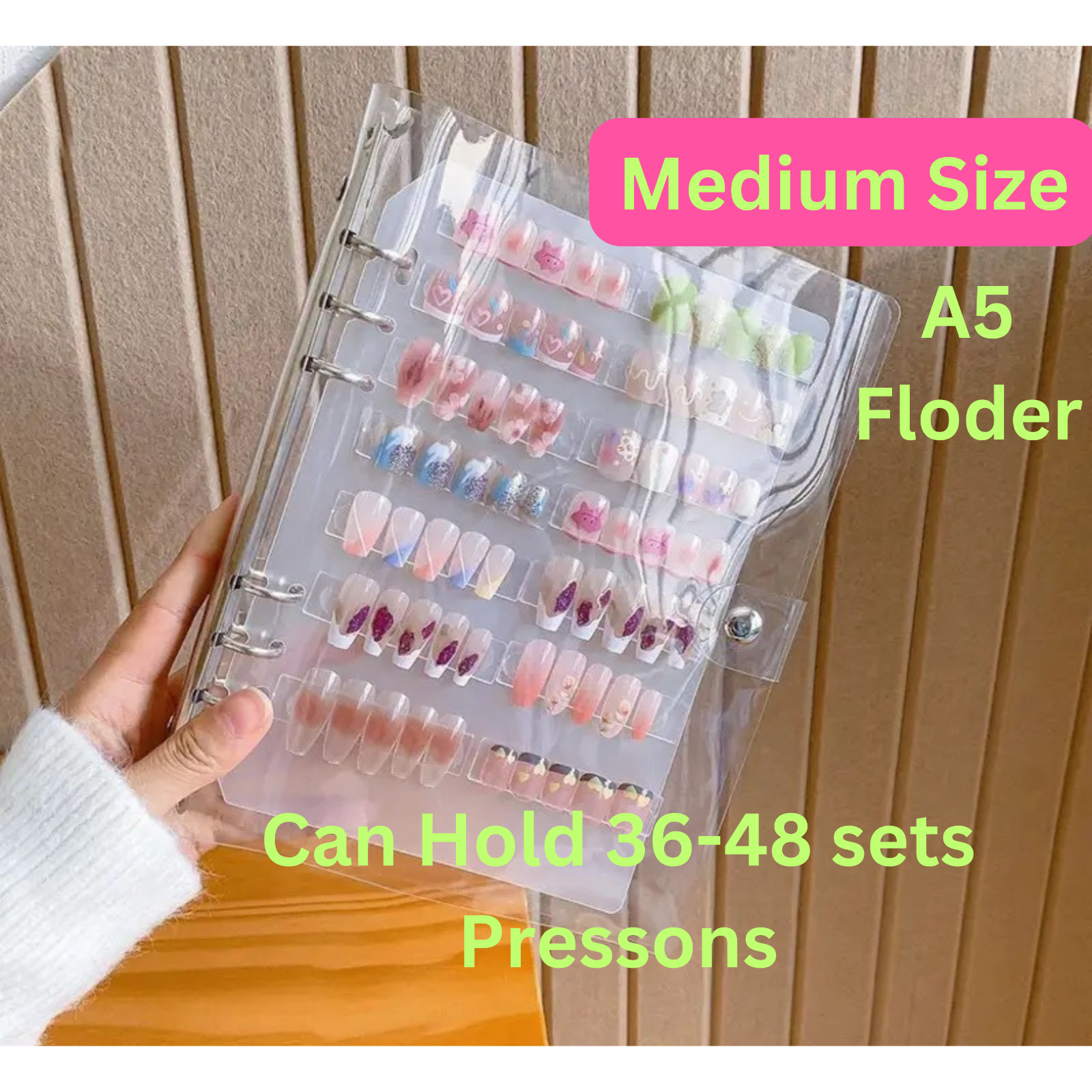 Press On Nails Organizer/Storage/Holder| Medium Size can hold 36-48 sets presson