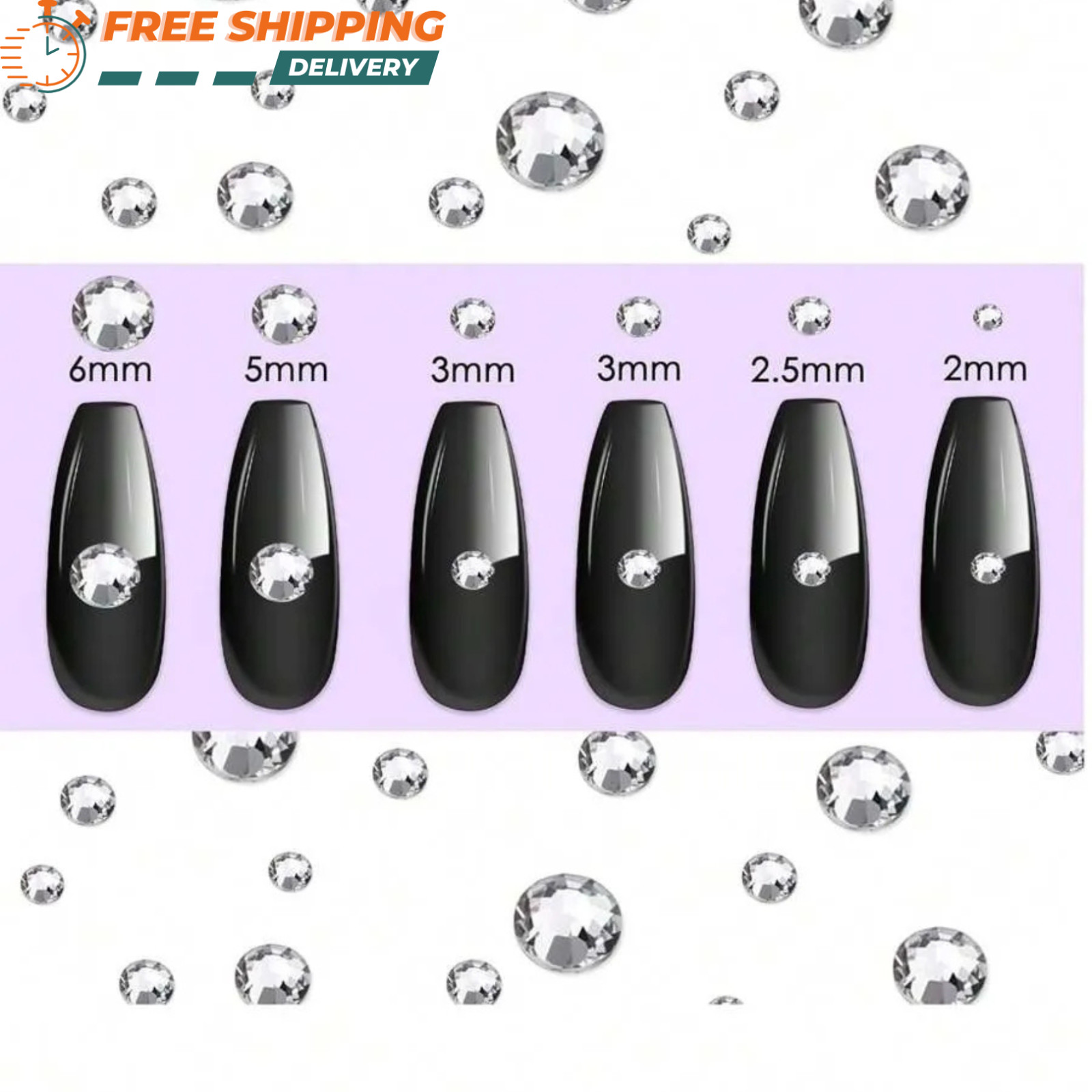 Nail Pearls 12 Grids Half Round Flat-Back Metallic DIY Nail Faux Beads for Women