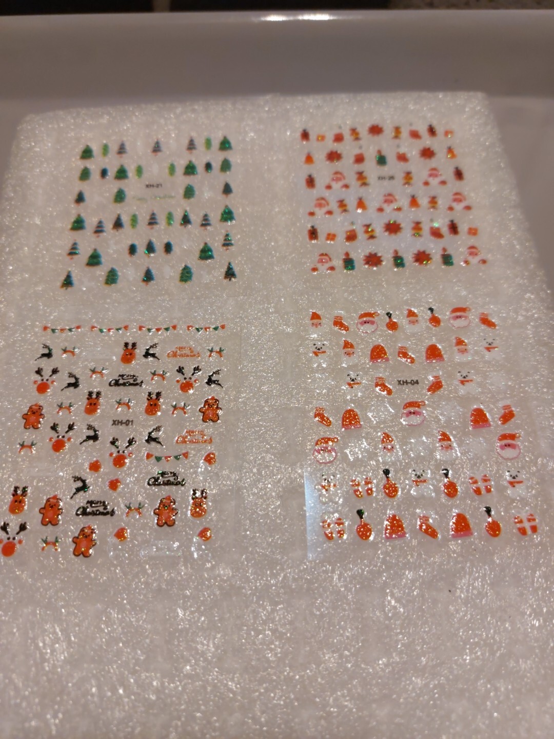4 X Small Sheets Of Christmas Nail Art Stickers (Dn160) New