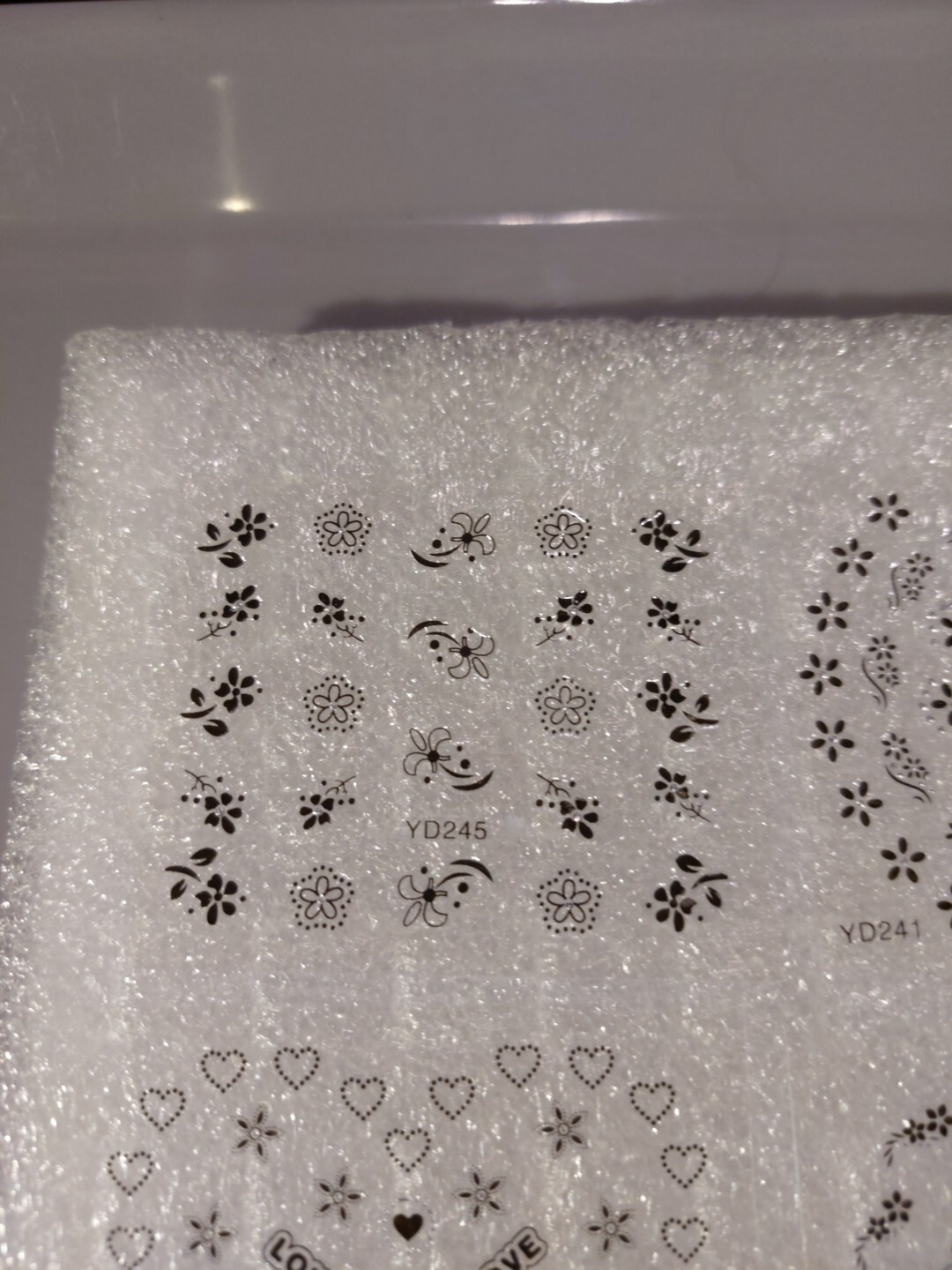 4 X Small Sheets Of Black Nail Art Stickers (Dn287) New