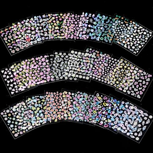 SPLOCUDU Colorful Cute Daisy, Floral, Heart, Flower Nail Art Stickers Decals,