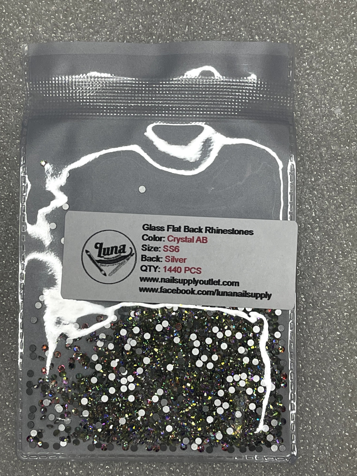 SS3-SS10 Crystal AB Nail Art Rhinestones Non Hot Fix FlatBack Stones