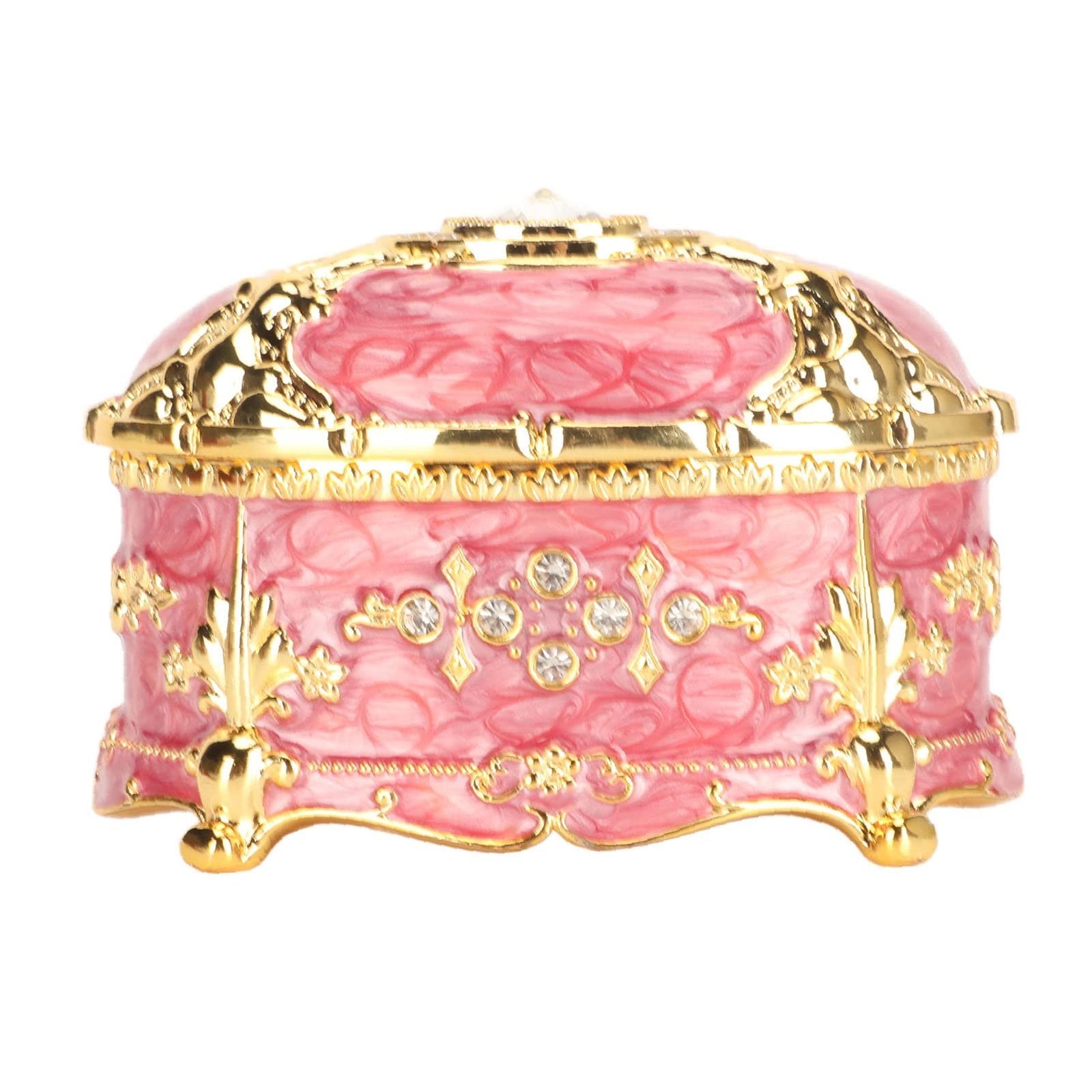 Emoshayoga Vintage Trinket Box, Jewelry Box Zinc Alloy Decorative Pink for Ho…