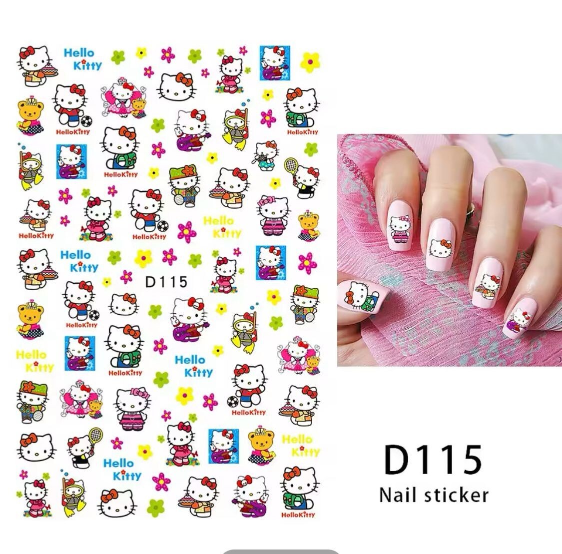 NAIL art 3 sheets HELLO KITTY + US SELLER Free Shipping
