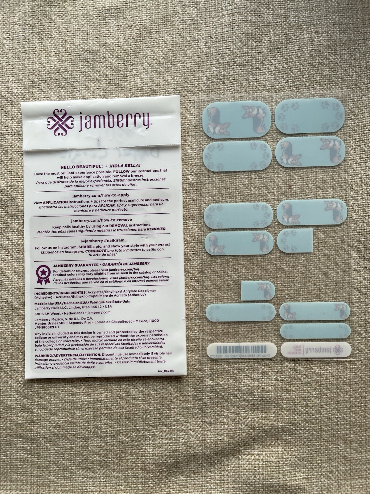 Custom ‘Dapper Corgis’ Jamberry Nail Wraps Unique 1/2 Sheet Dogs