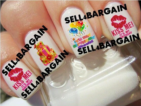 Flash Sale》KISS ME IT’S MY BIRTHDAY》HAPPY BIRTHDAY》BIRTHDAY CAKE》Nail Art Decals