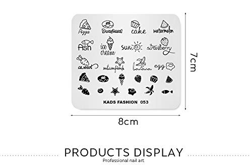 Nail Stamping Plate Fashion Food Fruit Summer Cake Fish Ice Cream Theme Multi…