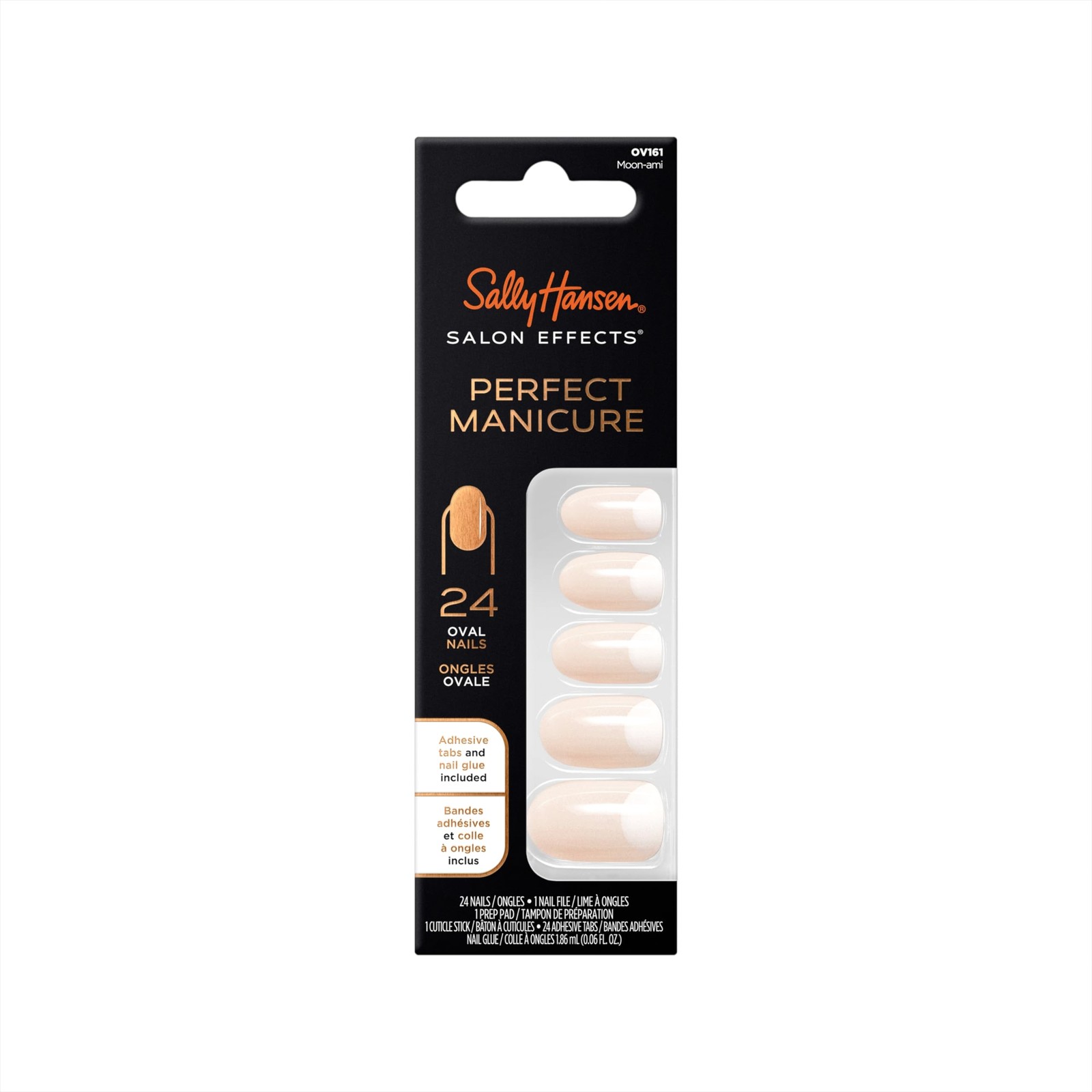 Salon Effects® Perfect Manicure, Moon-Ami, Press On Nails, Oval Shaped, Non-D…
