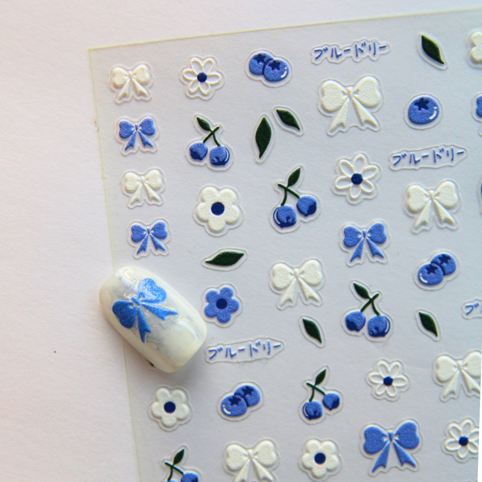 3D Floral Nail Stickers Blue Florals Nail Supplies for DIY Nail