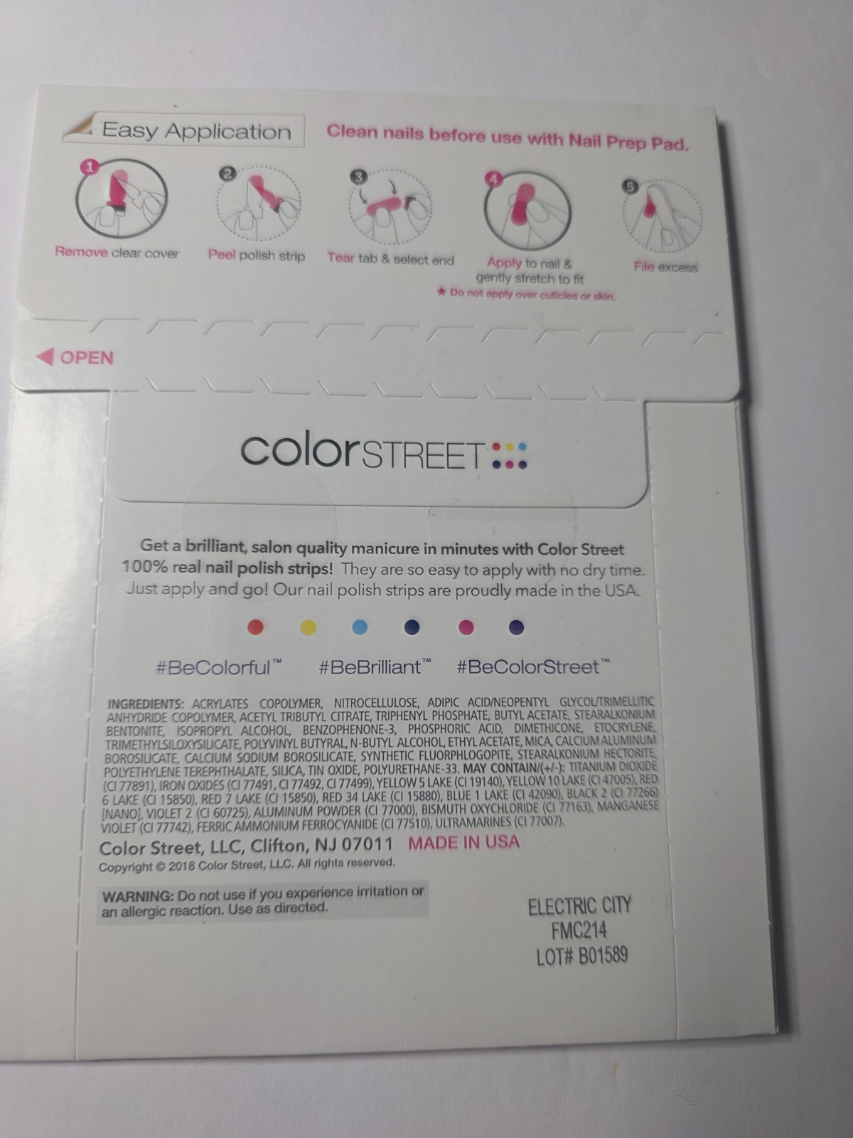 Color Street Nail Polish Strips Yellow Solid Long-Lasting FMC214 Electric City