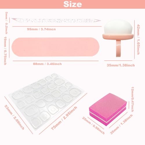 4-Piece Nail Kit – Nail Files 240 Grit, Nail Buffer Block 100/180 Grit, Crystal