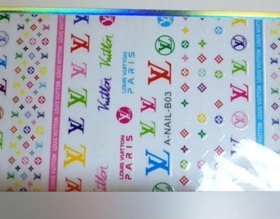 NWT NAIL ART DESIGN SELF-SEAL STICKERS N°021: MULTICOLORED PASTELS!