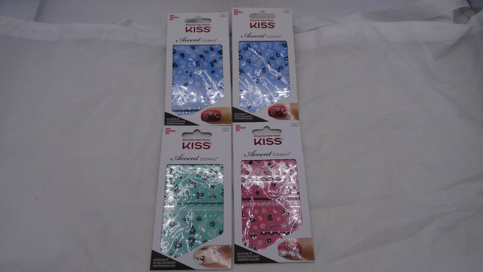 Kiss Accents Nail Jewelry Stickers SET OF 4