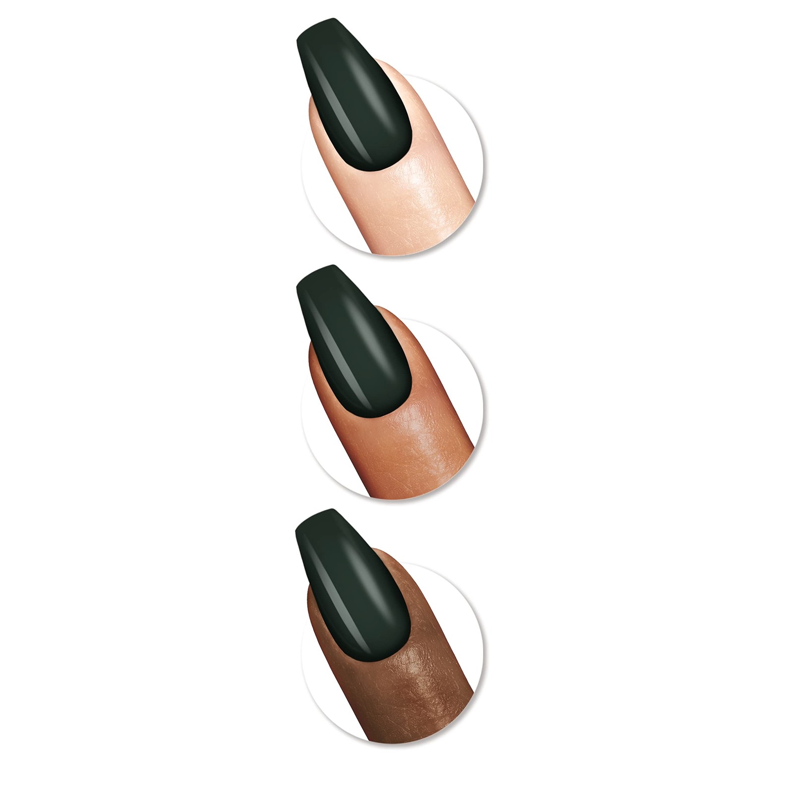 Sally Hansen Perfect Manicure Press on Nail Kit, Coffin Shape, Leaf Me Be, 24pcs
