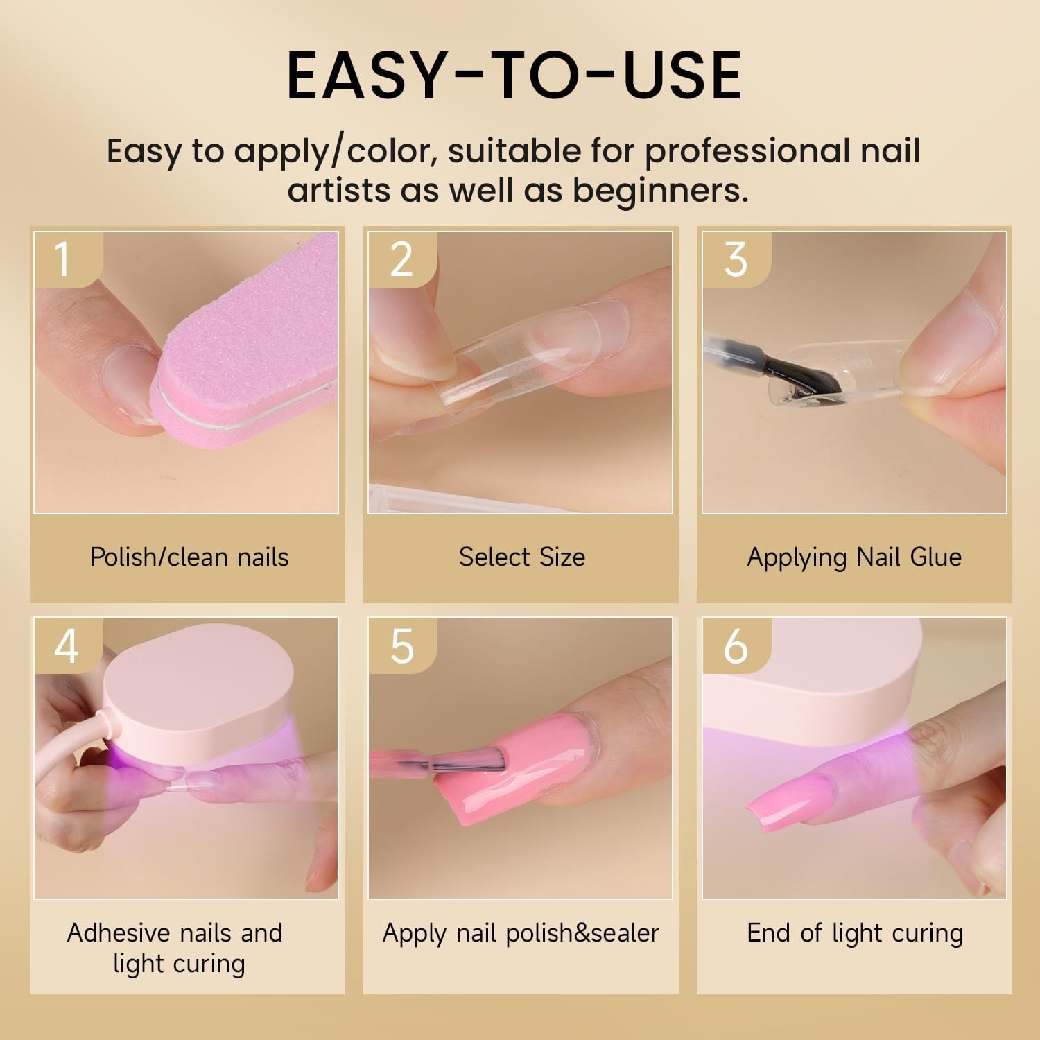 Extra Short Square Gel Nail Tips Full Cover Half Matt Wholesale 600Pcs
