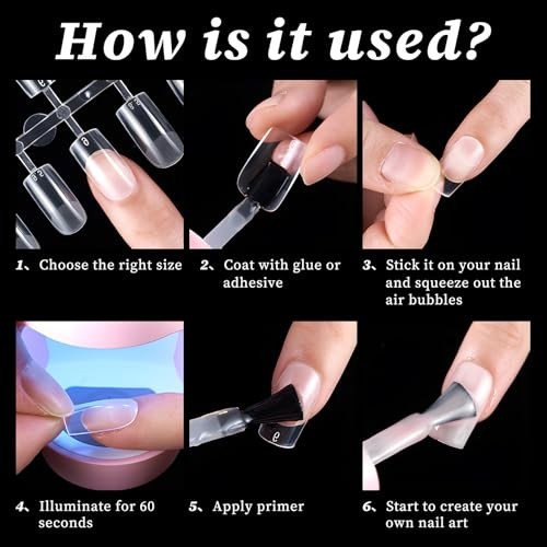 Medium Oval Gel Nail Tips, 600pcs Round Acrylic Nail Medium Oval Nail Tips